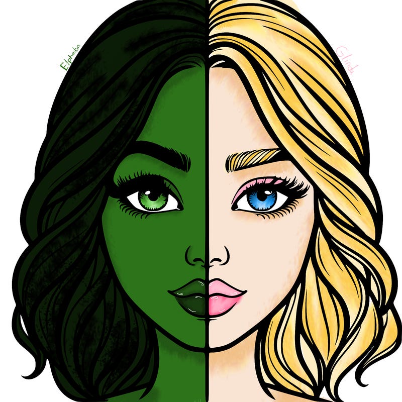 realistic girl split half