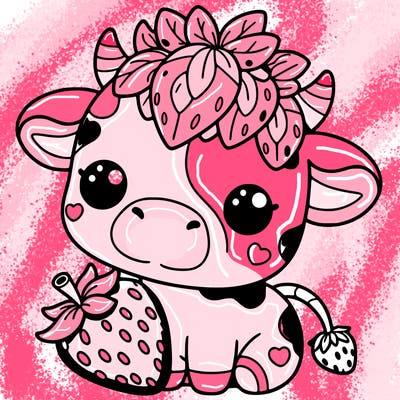 cute strawberry cow