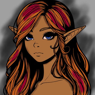 elf girl realistic dark fantasy