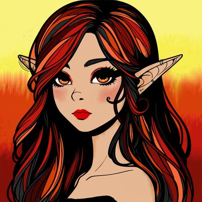 elf girl realistic dark fantasy