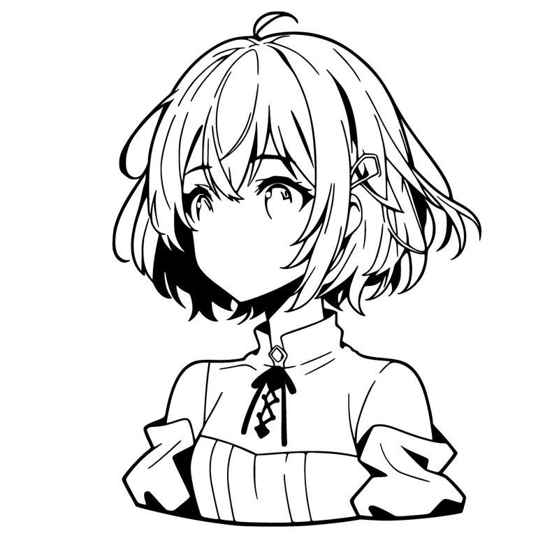 anime girl with short hair