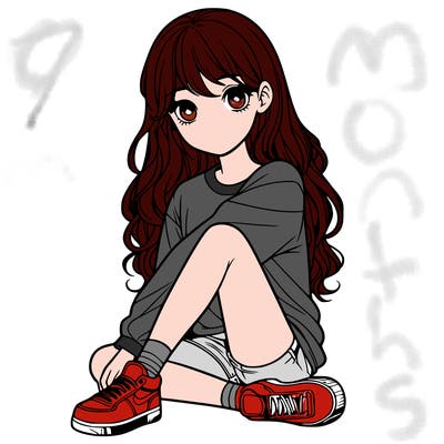 girl sitting realistic