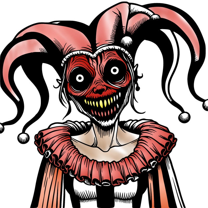 creepy female jester
