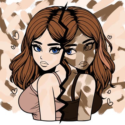 realistic girl split