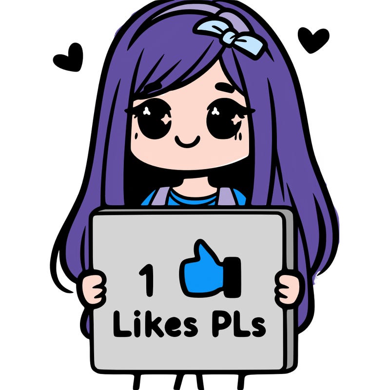 girl holding a sign saying 10 likes pls