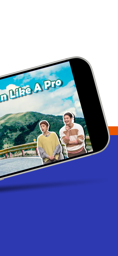 山岳風景のホストが登場するTaiwanPlusのカルチャー＆トラベルショーを表示するスマートフォンの画面