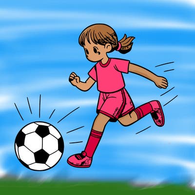 a girl playing soccer