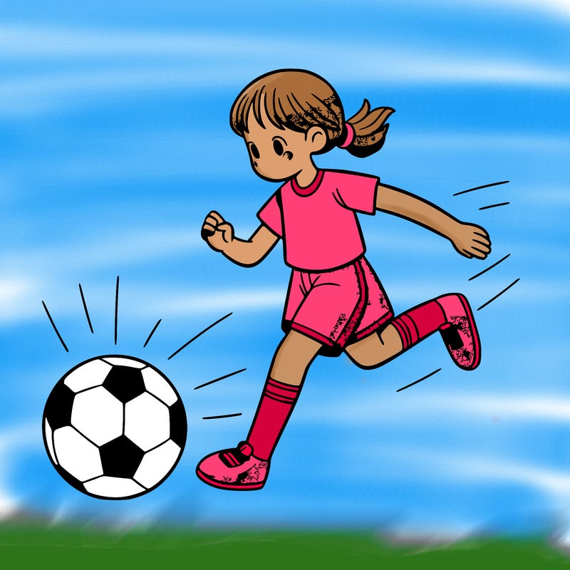a girl playing soccer
