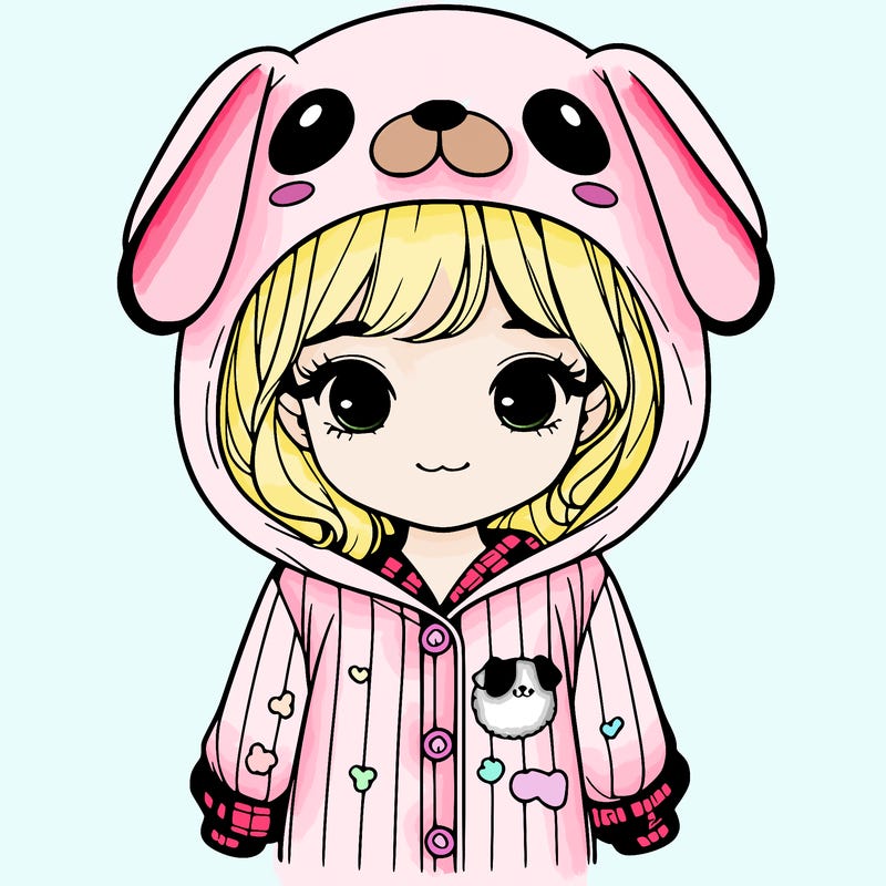 realistic girl in dog pjs