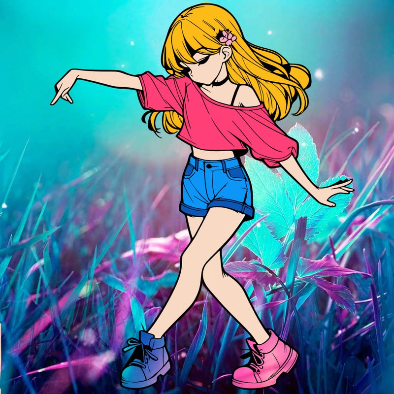 realistic girl danceing