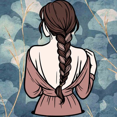 woman turning her back with a braid