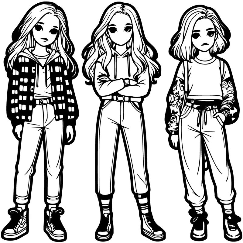 three realistic girls