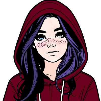 realistic girl with a hoodie