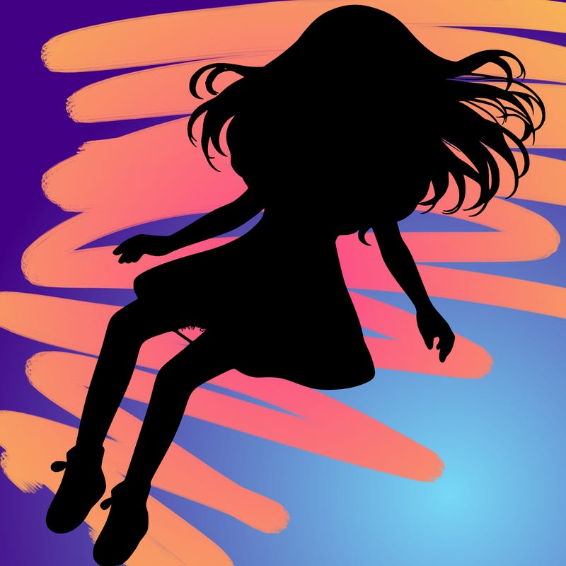 realistic girl floating