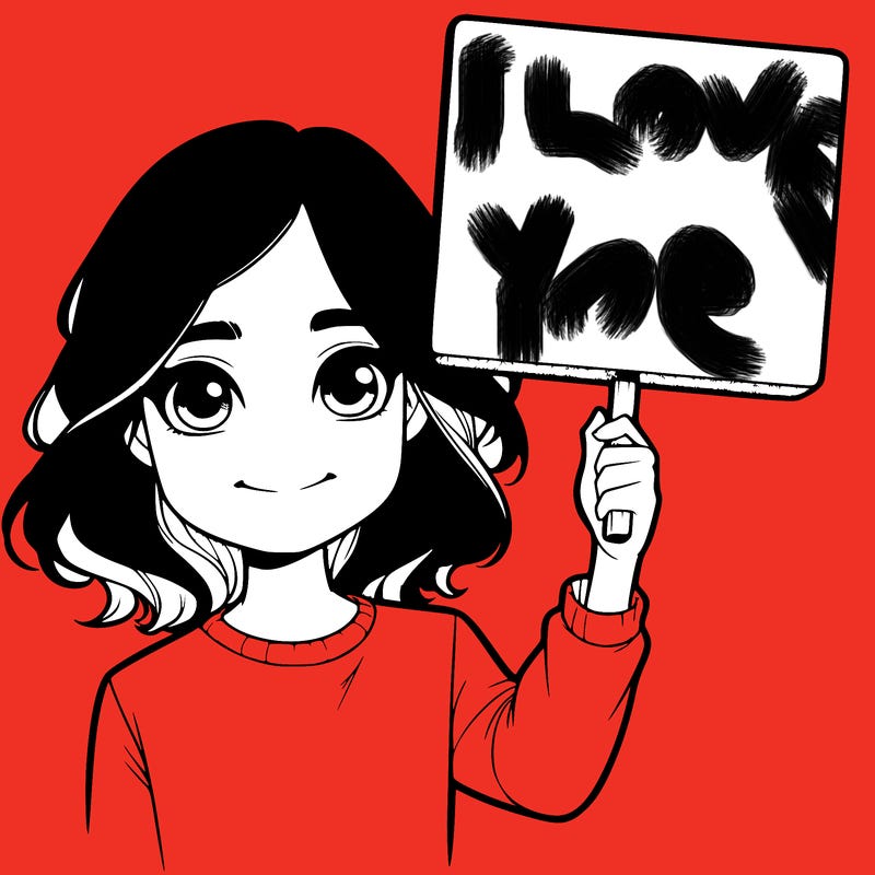 realistic girl holding up a sign