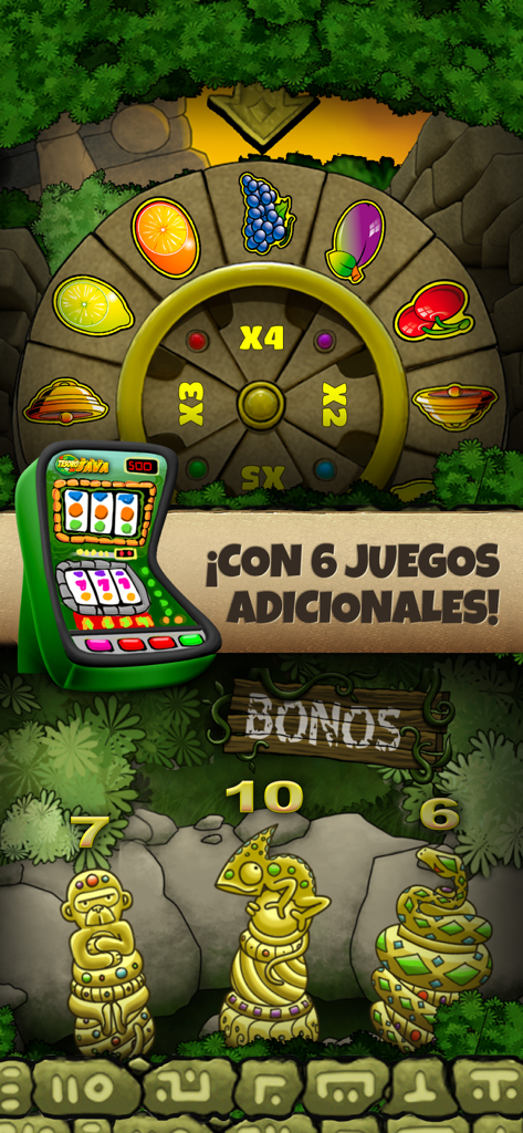 El Tesoro de Java-Tragaperras - Roue bonus et mini-jeux de l'idole dorée dans l'application de machine à sous El Tesoro de Java