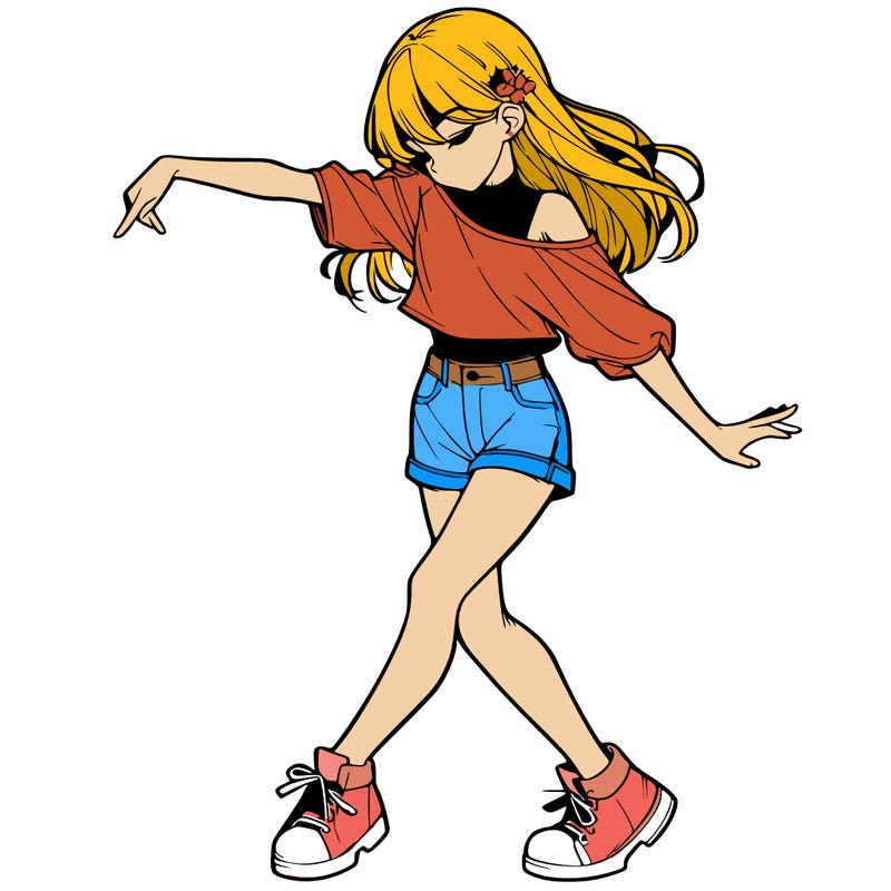 realistic girl danceing