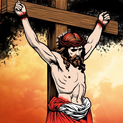 jesus realistic on the cross