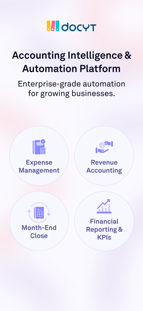 Docyt: Real-Time Bookkeeping - Plataforma de inteligencia y automatización contable de Docyt, que incluye gestión de gastos, contabilidad de ingresos e informes financieros.