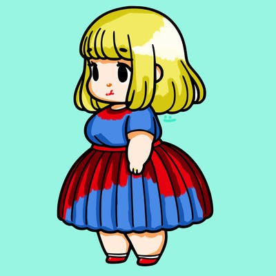 chubby girl wearing skirt
