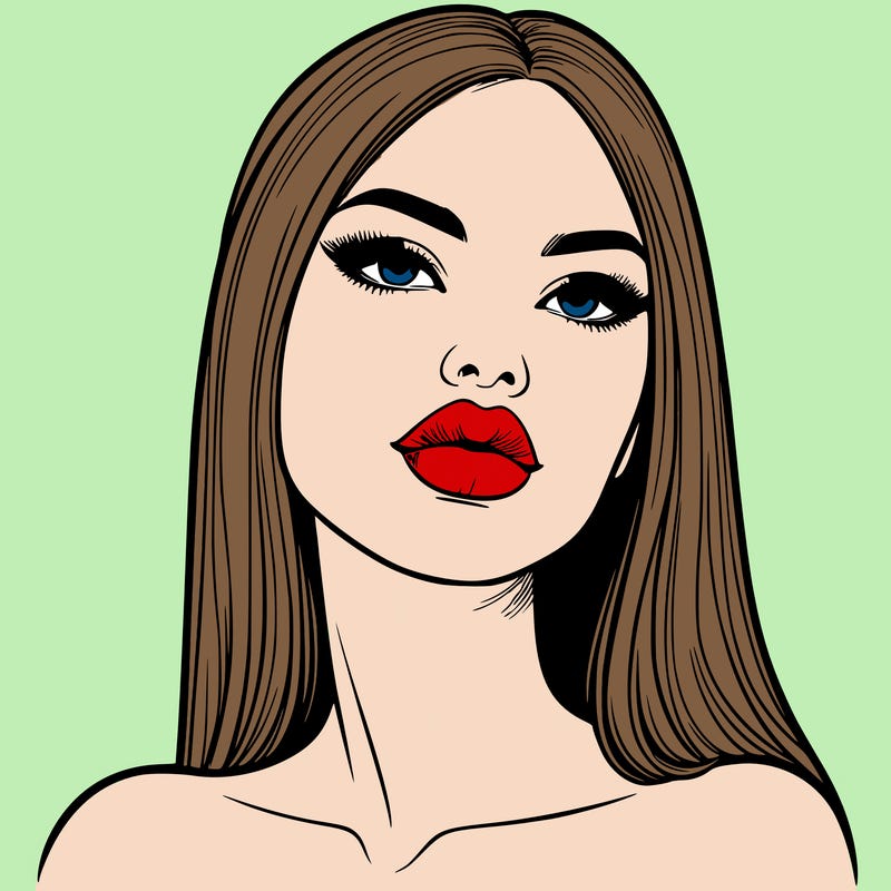 realistic woman with full lips