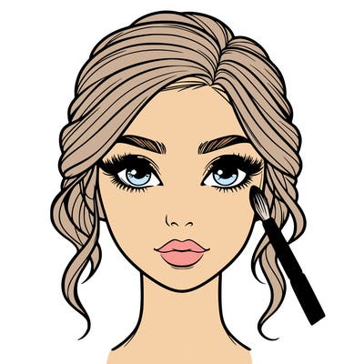 realistic person with makeup