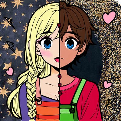 realistic girl boy split