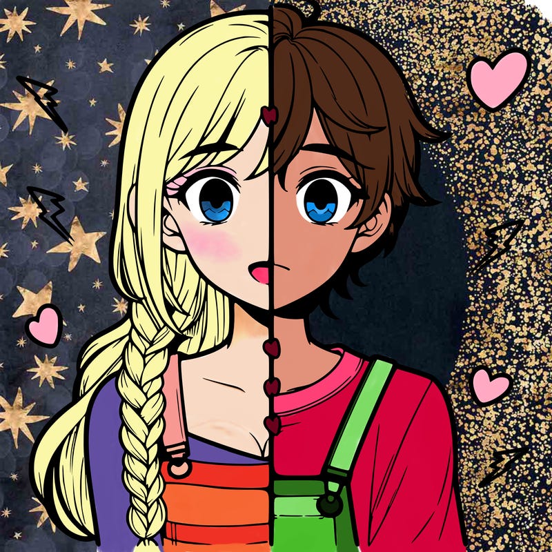 realistic girl boy split