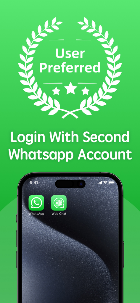 Screenshot showing the option to login with a second WhatsApp account on a smartphone.