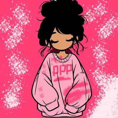 girl with baggy sweatshirt and messy bun