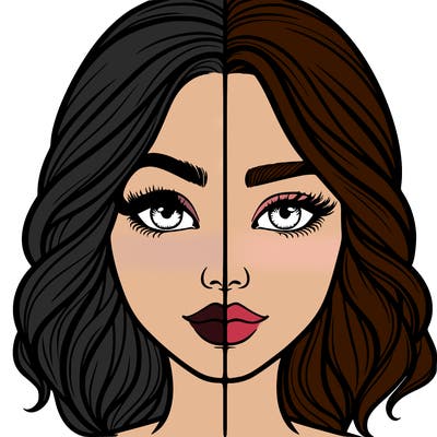 realistic girl split half