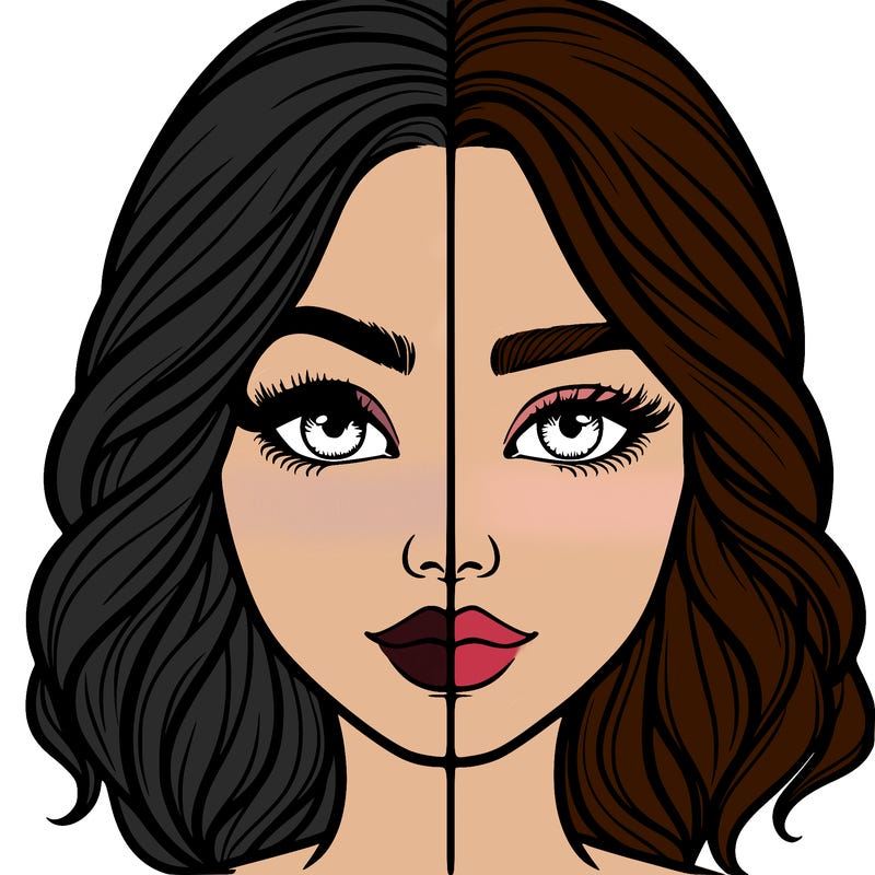 realistic girl split half