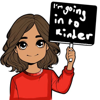 realistic girl holding up a sign