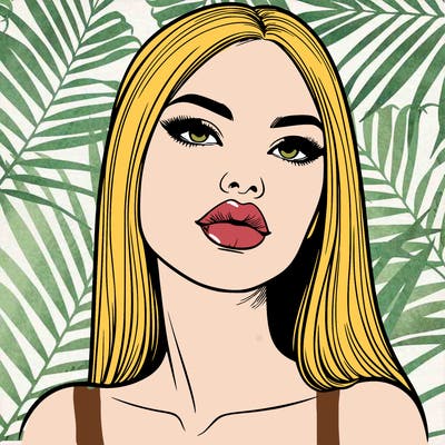 realistic woman with full lips