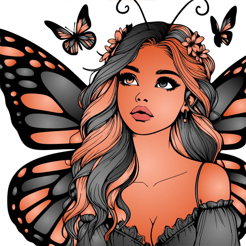 butterfly fairy realistic girl
