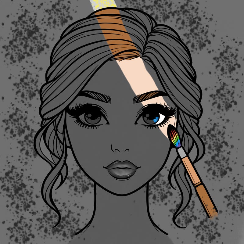 realistic person with makeup