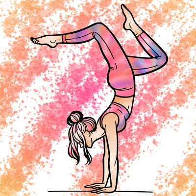 a woman doing a handstand