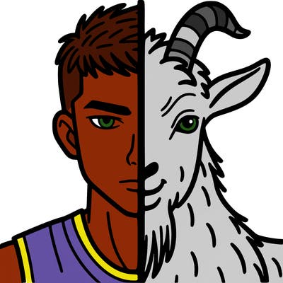 half of screen kolbe bryant and the other half a goat