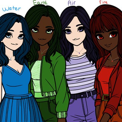 a group of girls realistic