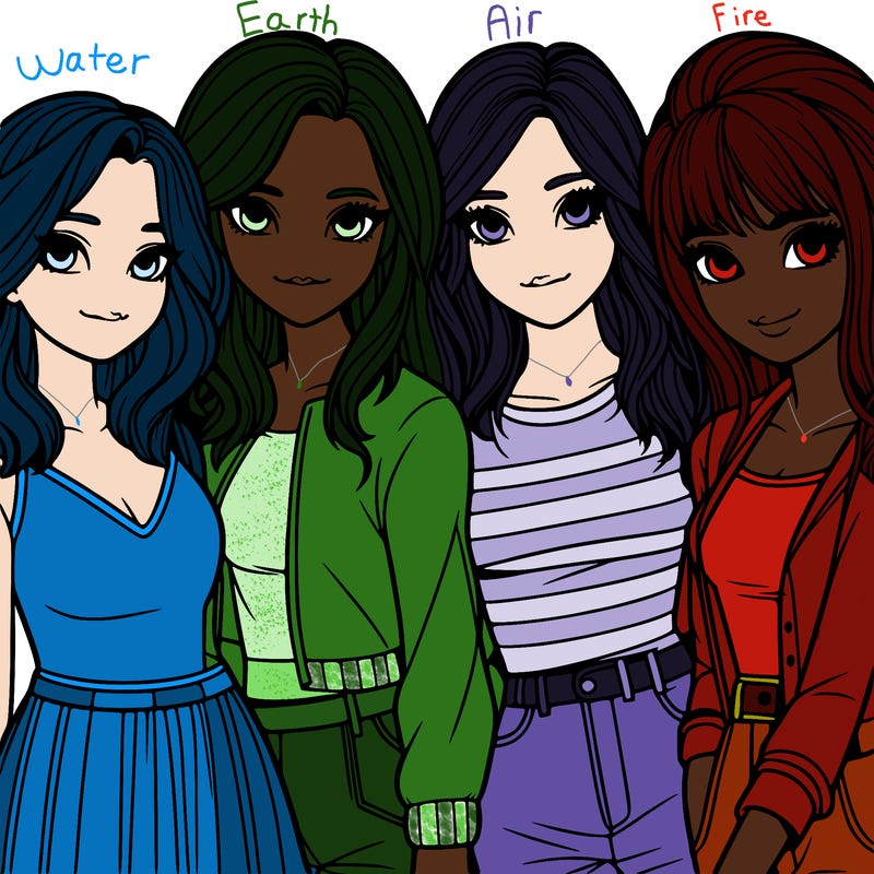 a group of girls realistic