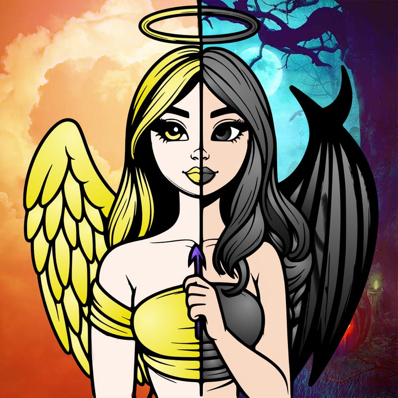 angel vs devil realistic girl