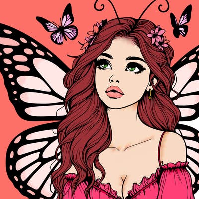 butterfly fairy realistic girl