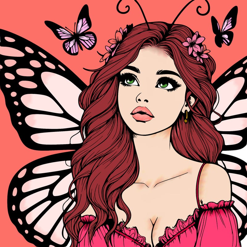 butterfly fairy realistic girl