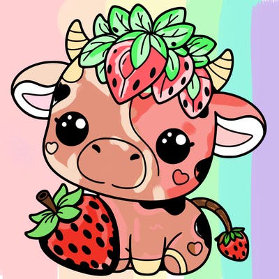 cute strawberry cow