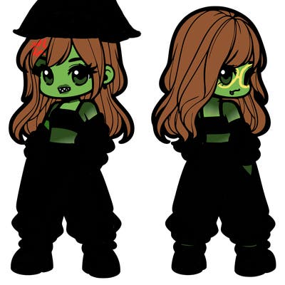 girl in crop top and baggy pants