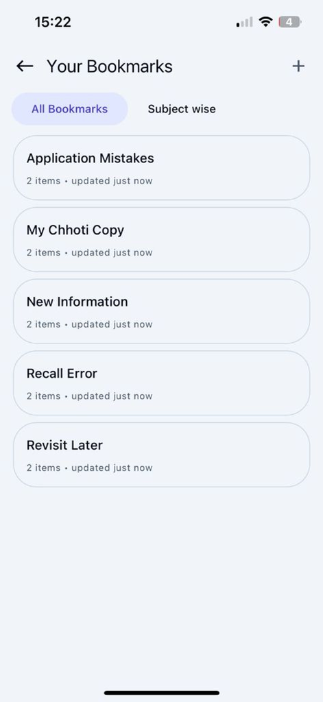 CoreBTR - CoreBTR mobile app screen displaying organized bookmark folders for medical exam revision