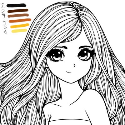 realistic girl pretty long hair