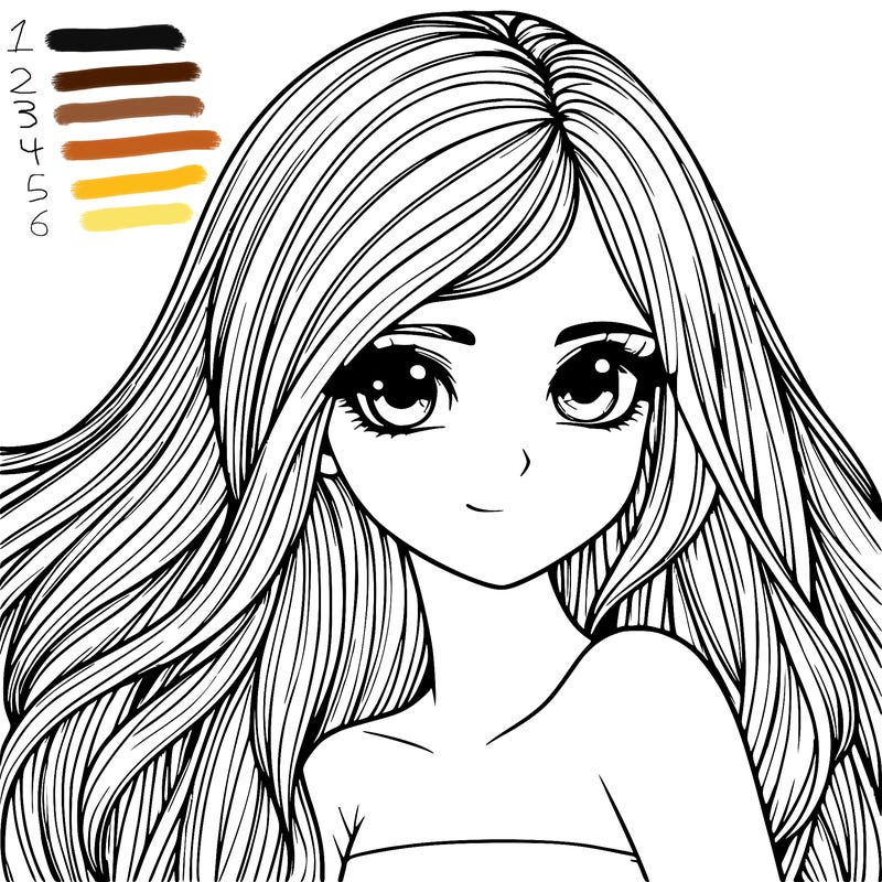 realistic girl pretty long hair