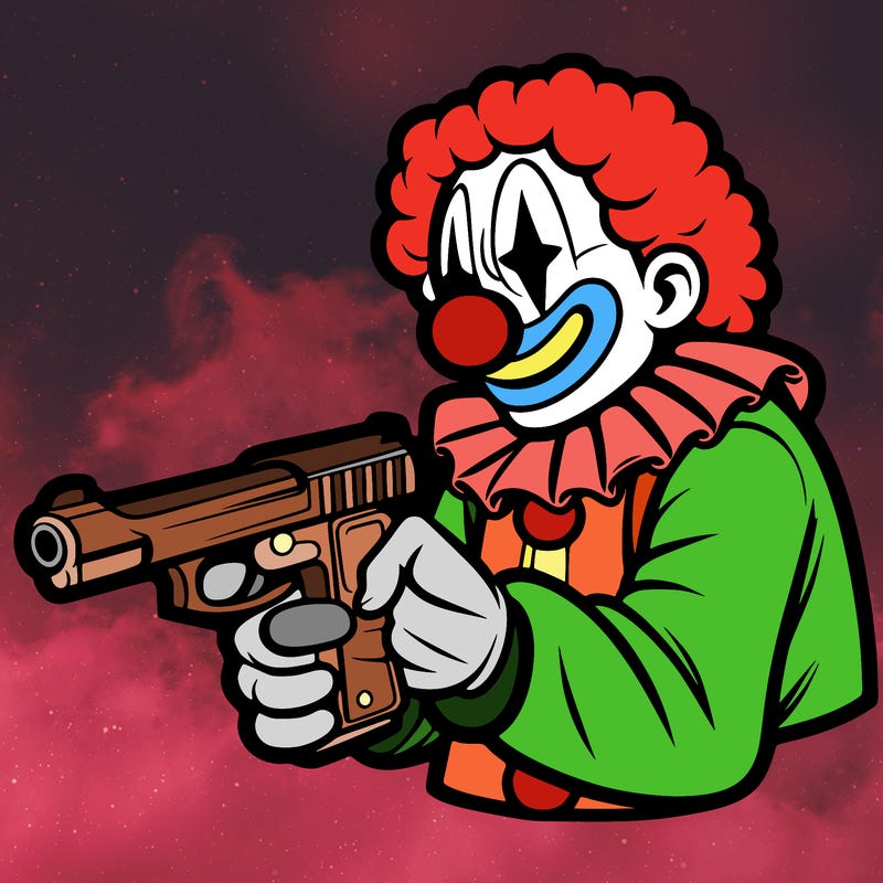 clown with gun