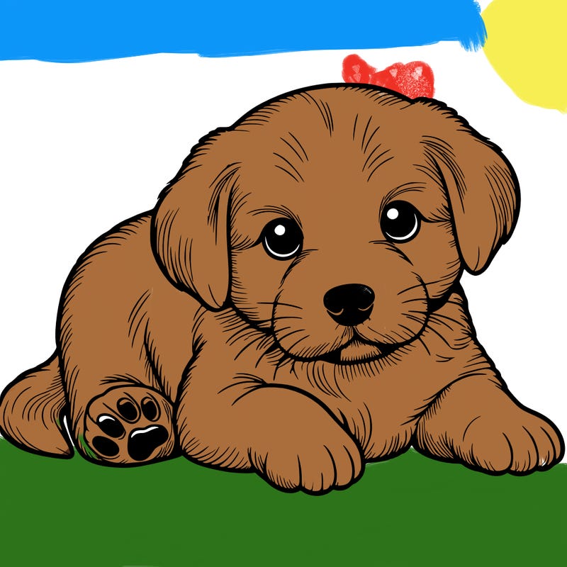 a cute realistic puppy